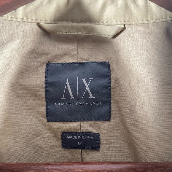 Armani Exchange Vintage Mens Jacket Long Sleeve Tan Full Zip Size Medium - Picture 3 of 9